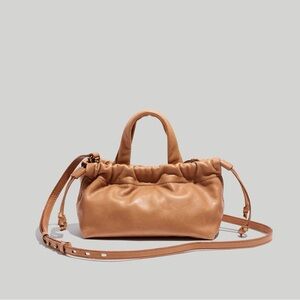madewell the piazza mini crossbody bag in timber beam brown leather purse $118